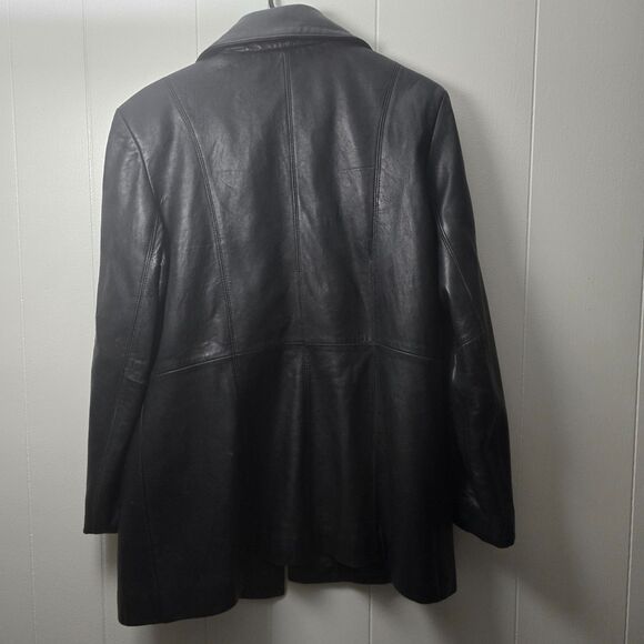 Nine West Large Women's Black Soft Butter Leather Coat - Picture 2 of 9
